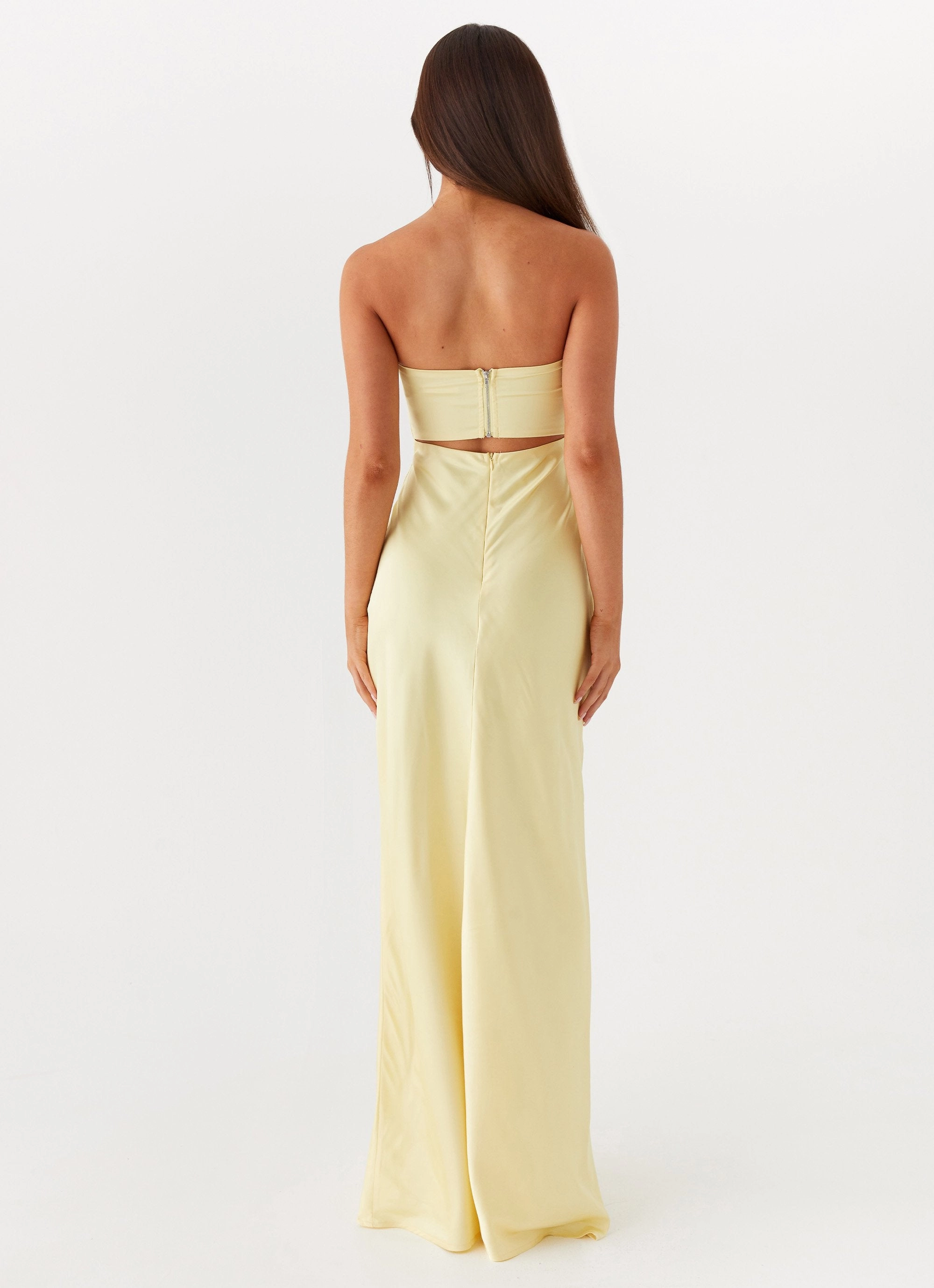 Delicate Tone Tianna Strapless Maxi Dress - Yellow