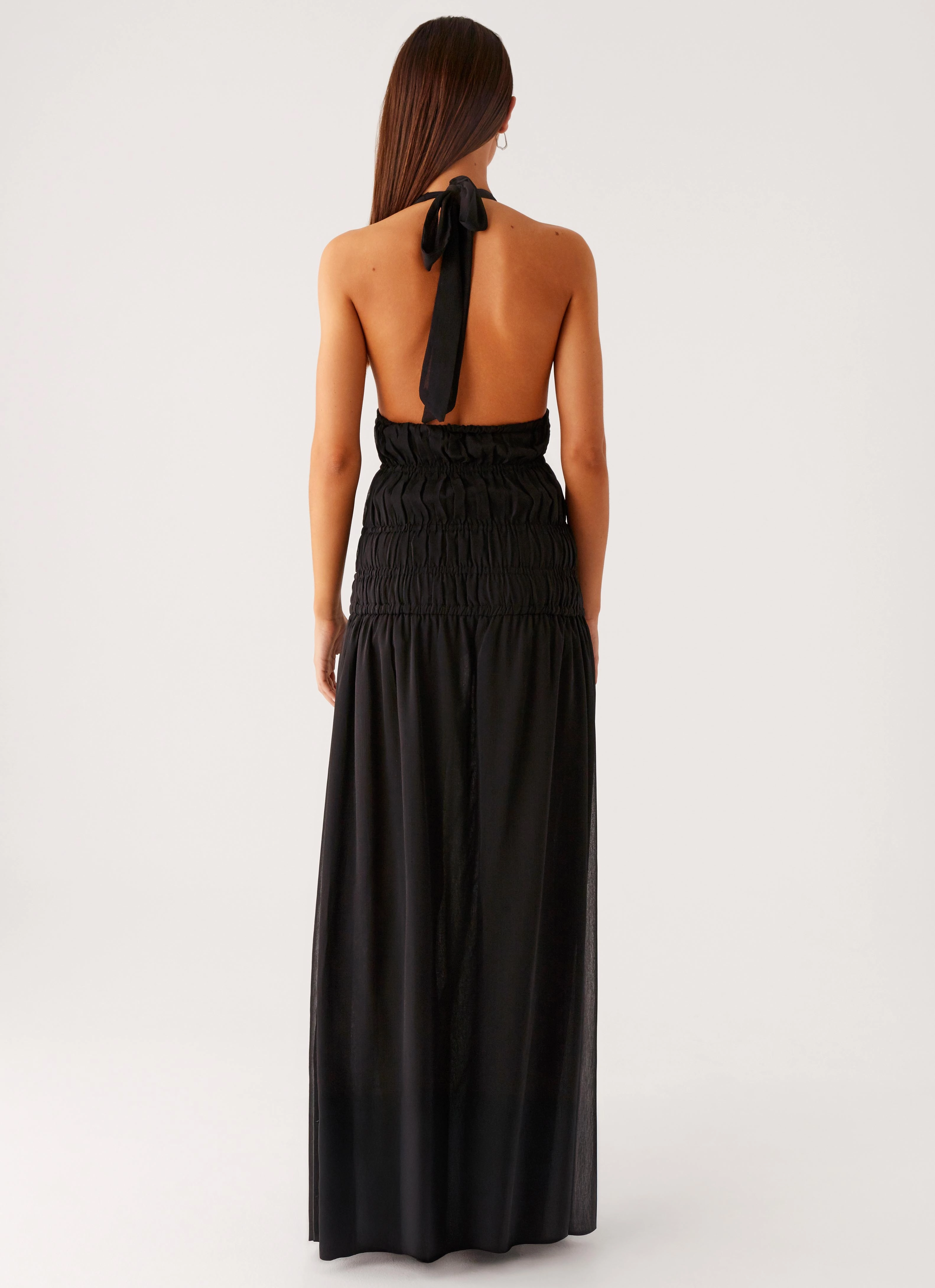 Dione Halter Maxi Dress - Black Light Touch Adjustable Straps