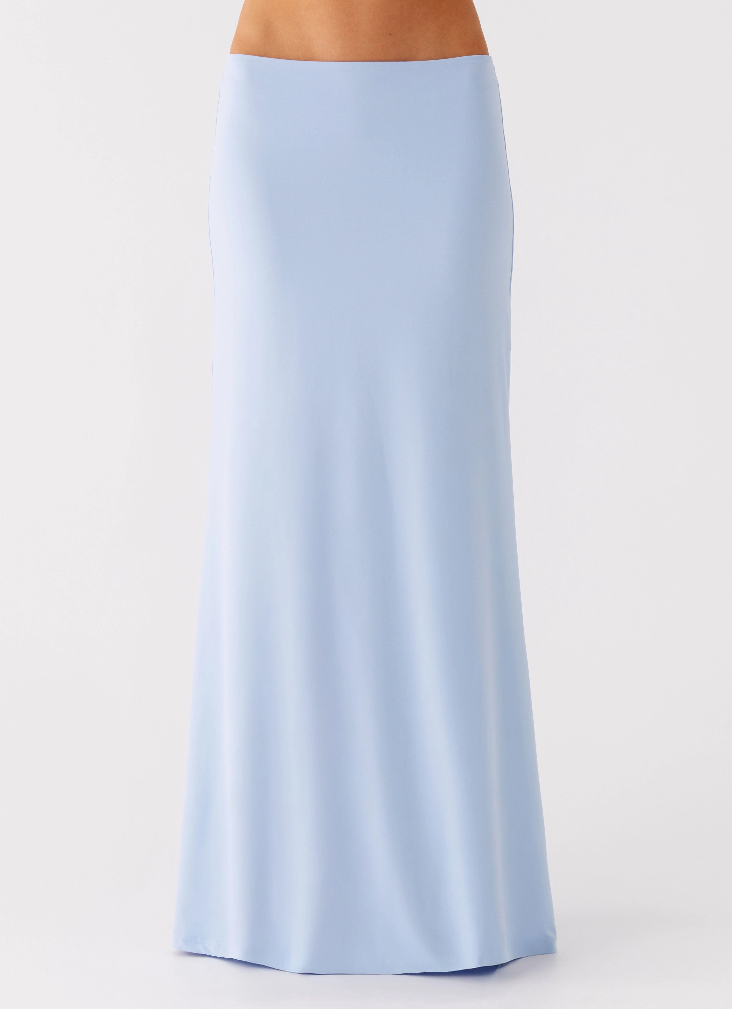 Like A Flower Maxi Skirt - Baby Blue Full Comfort