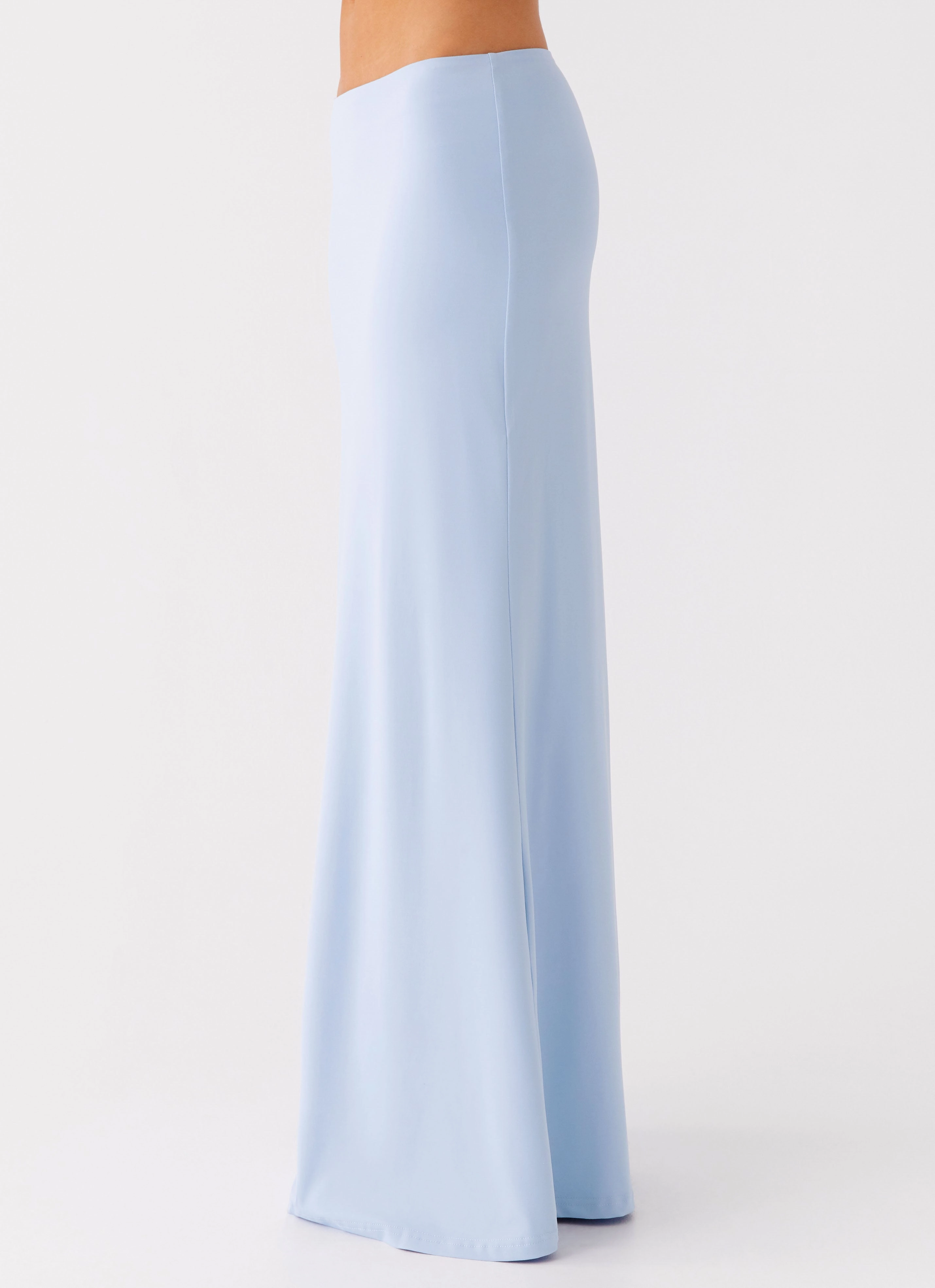 Flexible Material Like A Flower Maxi Skirt - Baby Blue