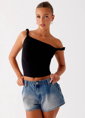 Comfy Motion Frida Denim Shorts - Vintage Wash Blue