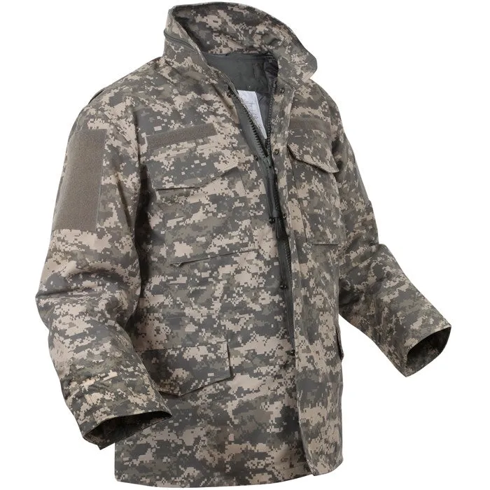 ACU Digital Camo - Tactical M-65 Field Jacket Army Coat M1965 - Poly/Cotton with Liner