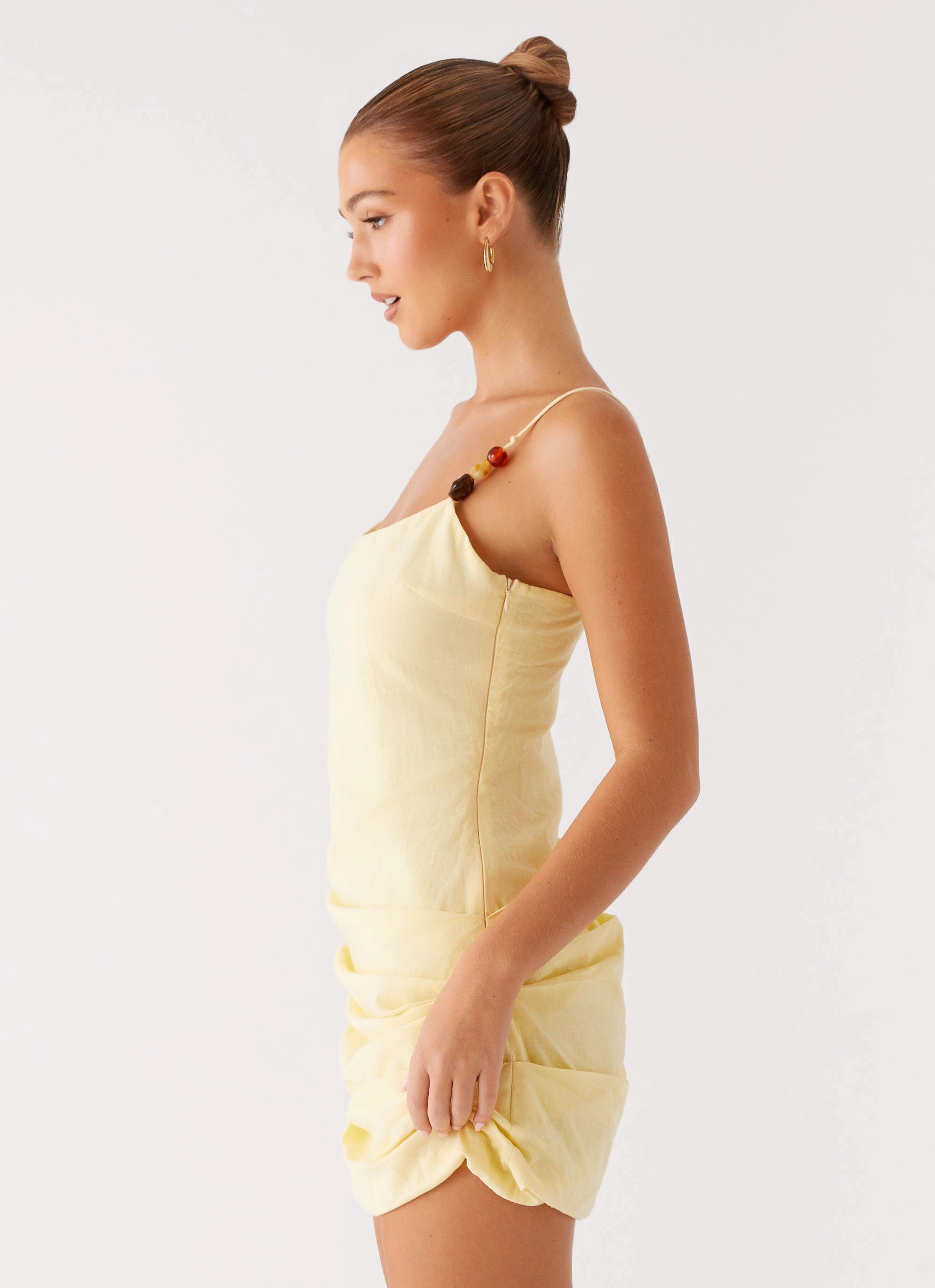 Luxe Fit Curve-Enhancing Adella Mini Dress - Yellow