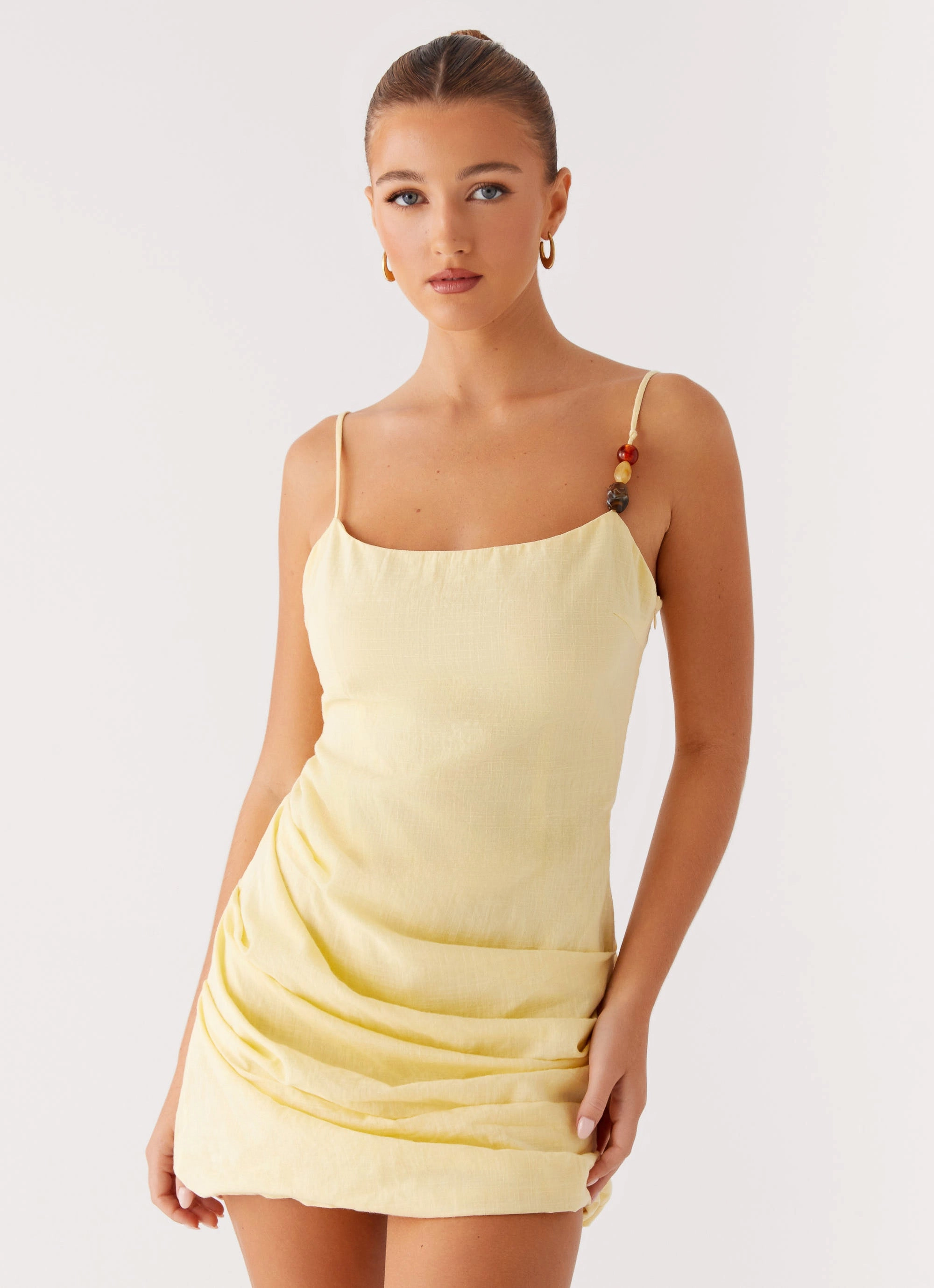 Adella Mini Dress - Yellow Flowing Fit