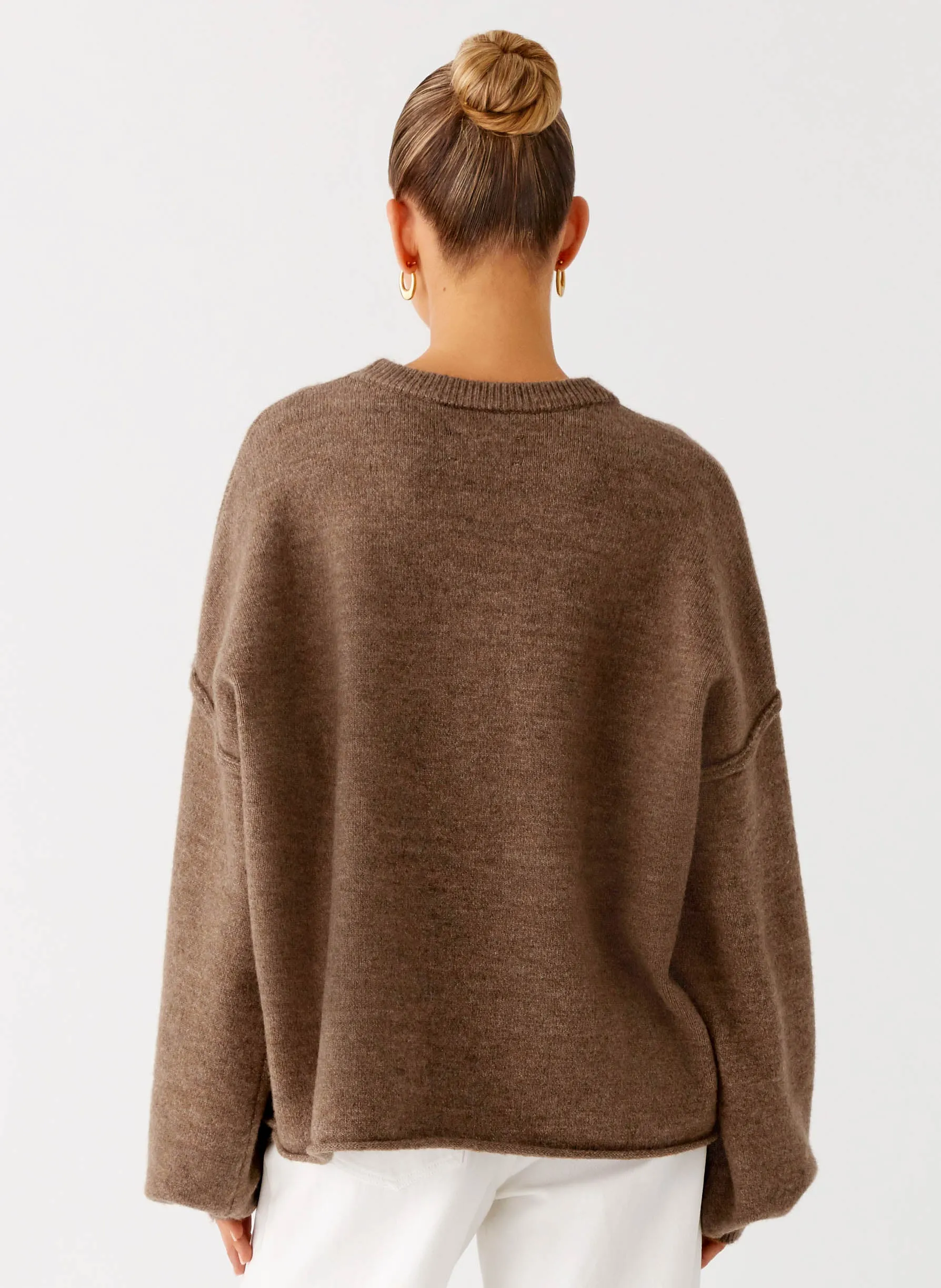 Adjustable Shoulder Straps OdorControl Jack Oversized Knit Sweater - Tan Marle
