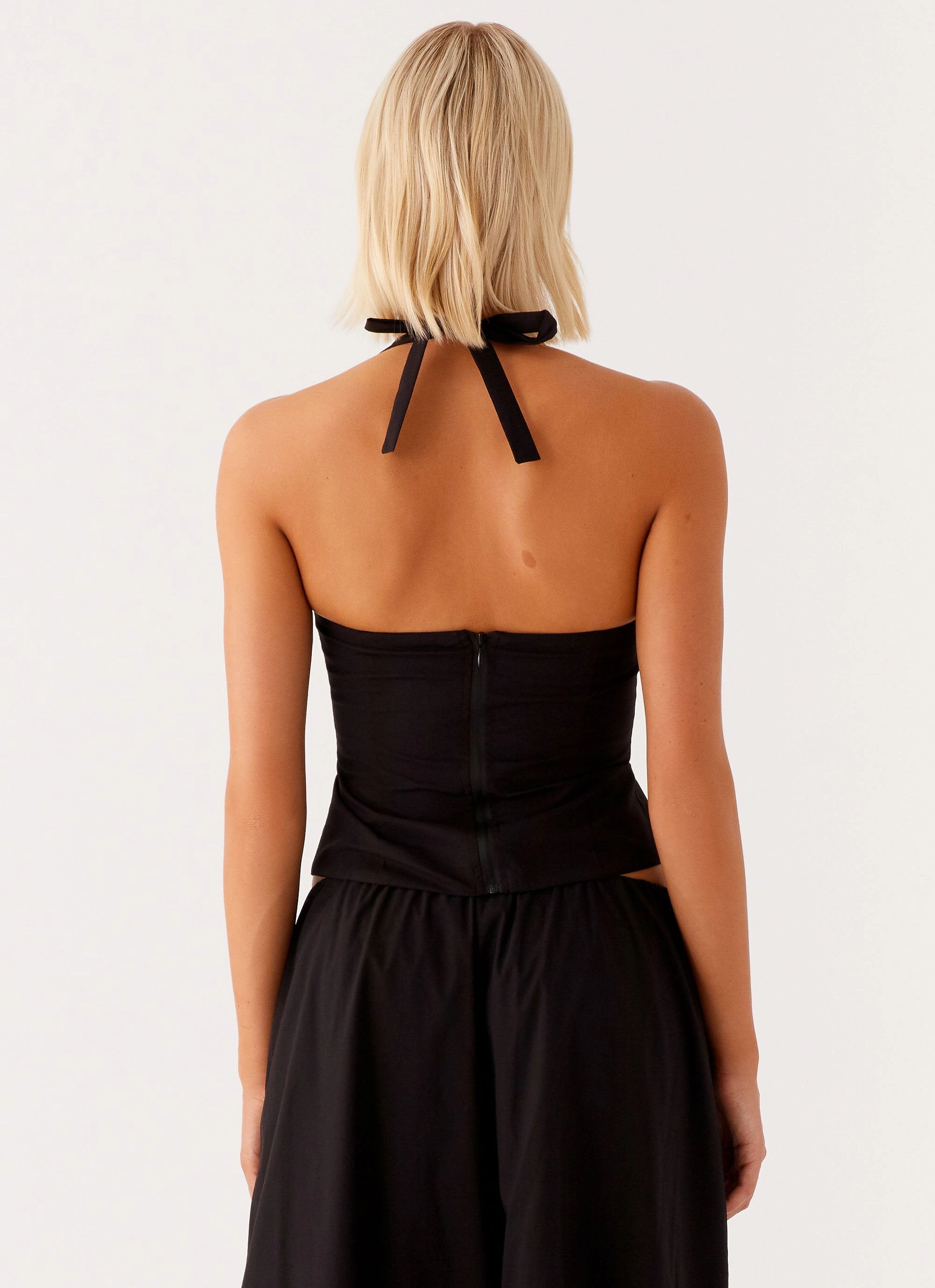 Cheryl Bustier Halter Top - Black DurableBlend