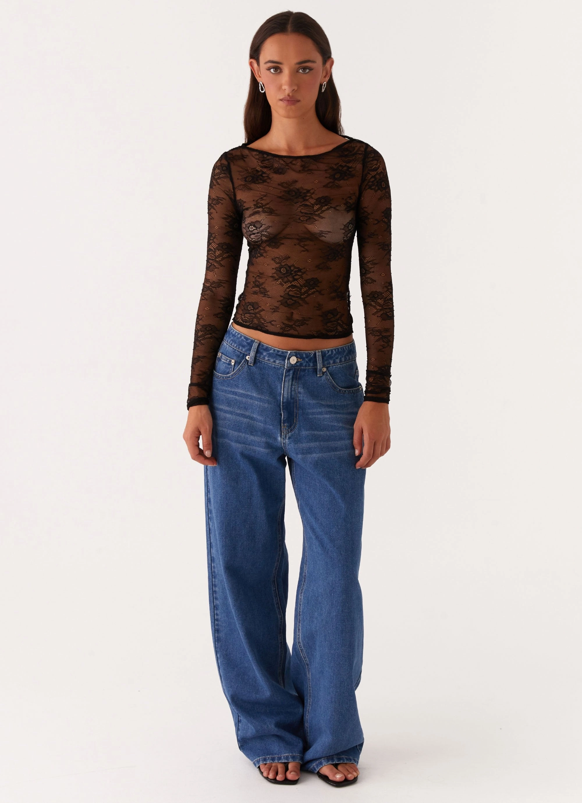 Blanca Lace Top - Black sporty wear Recycled Fiber Blend