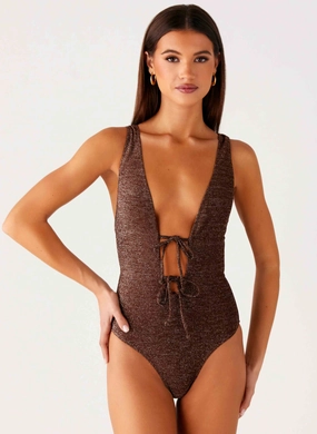 Tropical Outfits Drifter One Piece Swimsuit - Chocolate