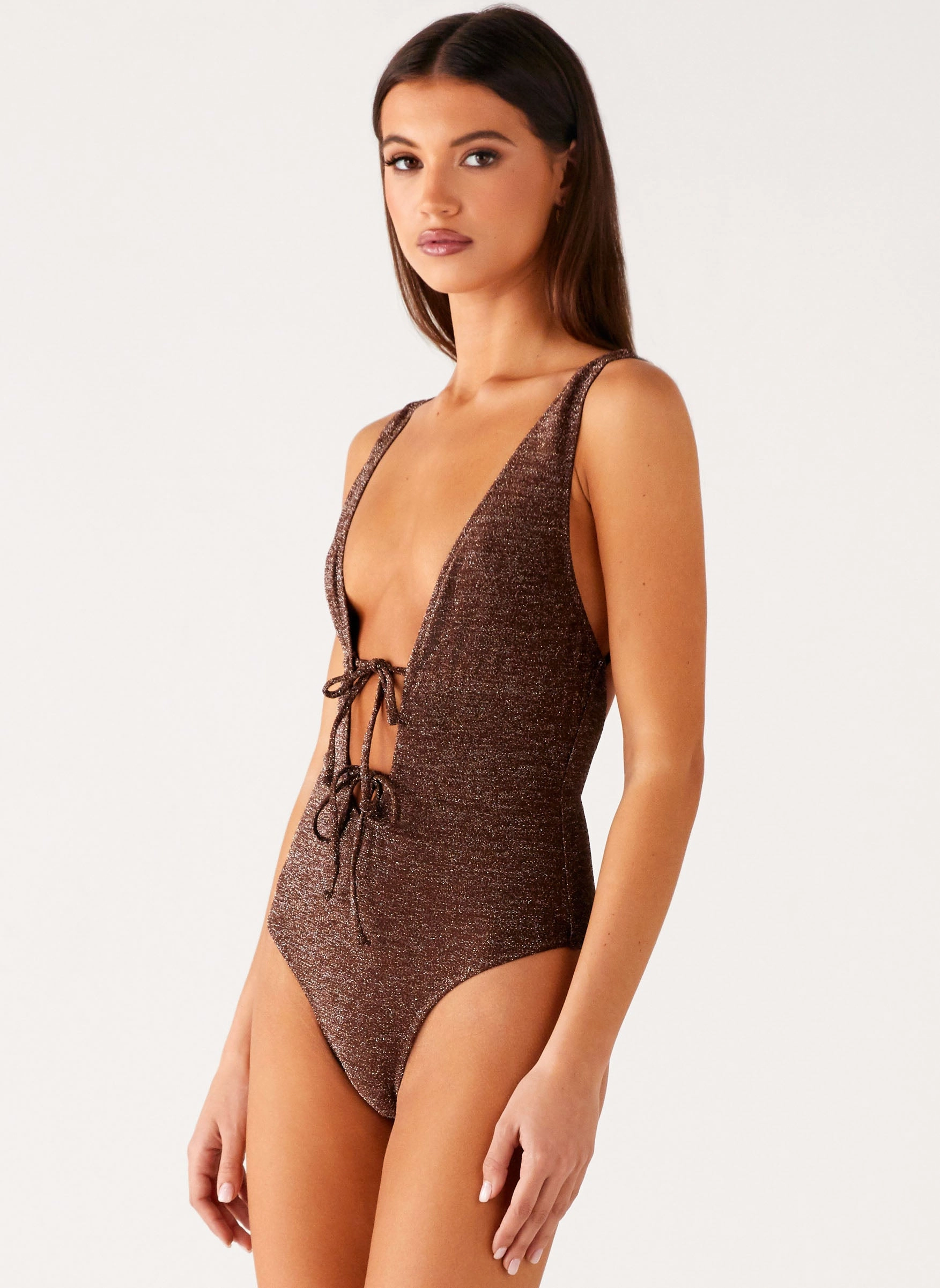 Drifter One Piece Swimsuit - Chocolate Wave Defying Stitching Swim Essentials