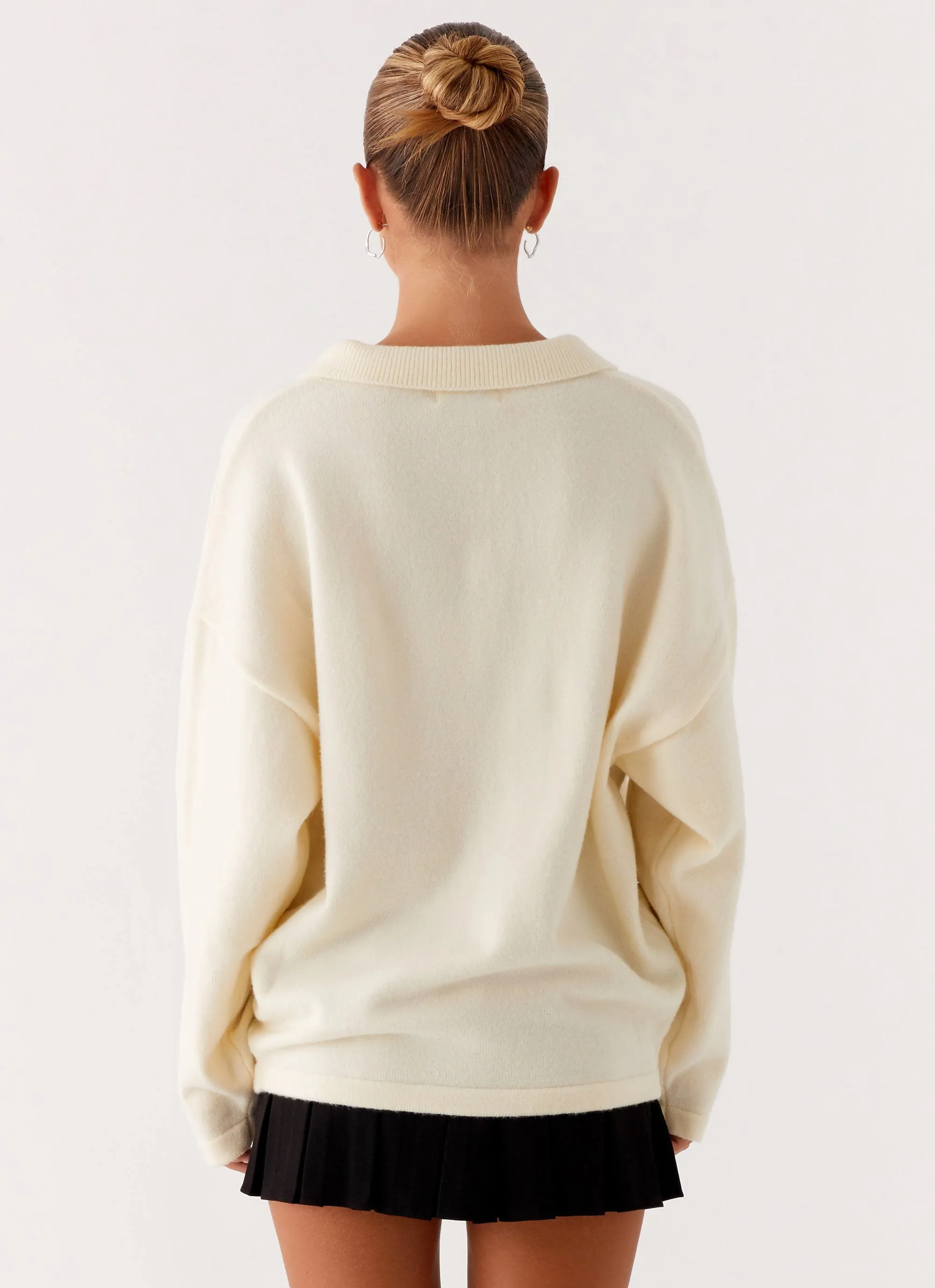 Dorian Button Knit Sweater - Ivory Tear Resistant Summer Wardrobe