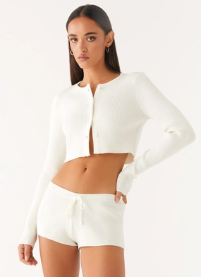 Layered Panel Design AbrasionGuardTape Adria Mini Shorts - Ivory