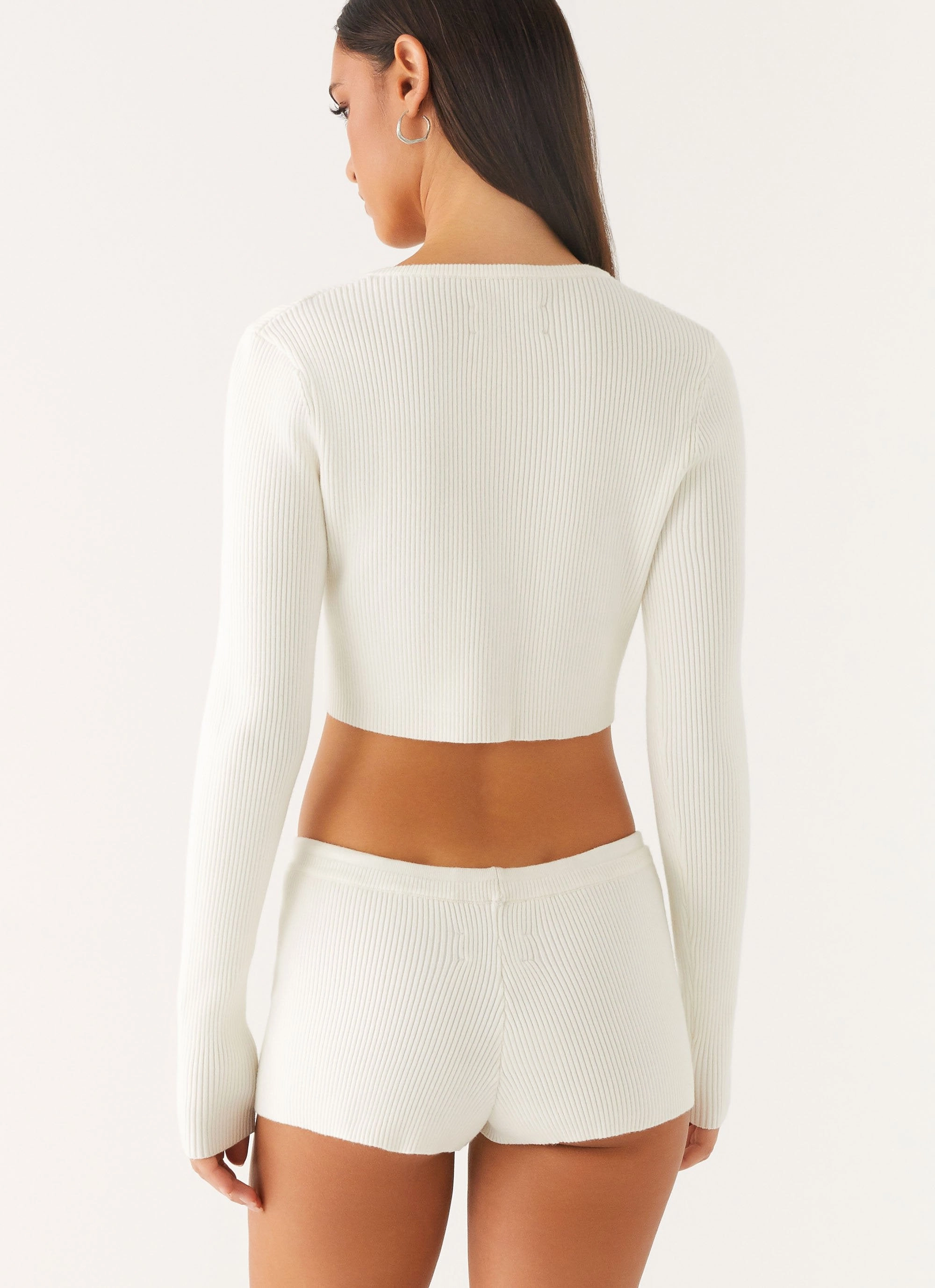 Adria Mini Shorts - Ivory No Ride Up Design