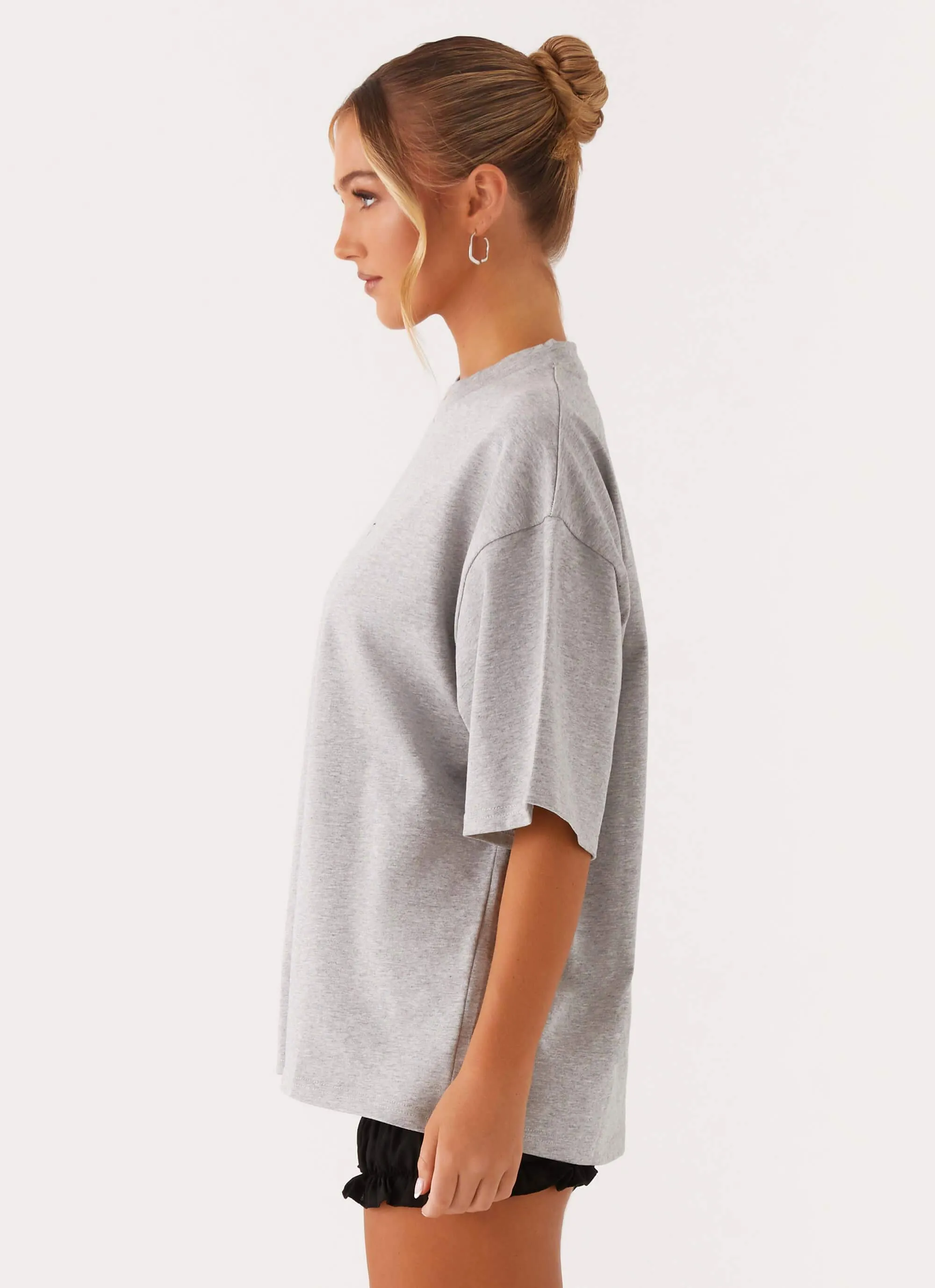 Signature Oversized Tee - Grey Long Sleeve Polo