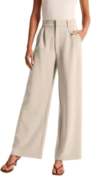 Aerelle Wide Leg Tailored Pants, Aerelle Wide Leg Pants, High Waisted Dress Palazzo Pants for Women