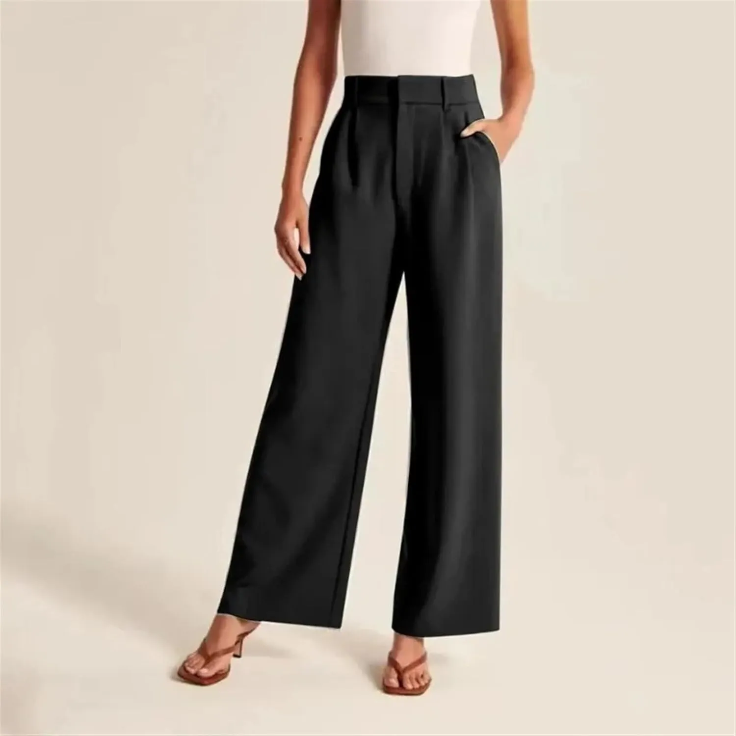 Aerelle Wide Leg Tailored Pants, Aerelle Wide Leg Pants, High Waisted Dress Palazzo Pants for Women