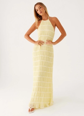 Aullie Maxi Dress - Yellow Relaxed-fit gown Fit Base