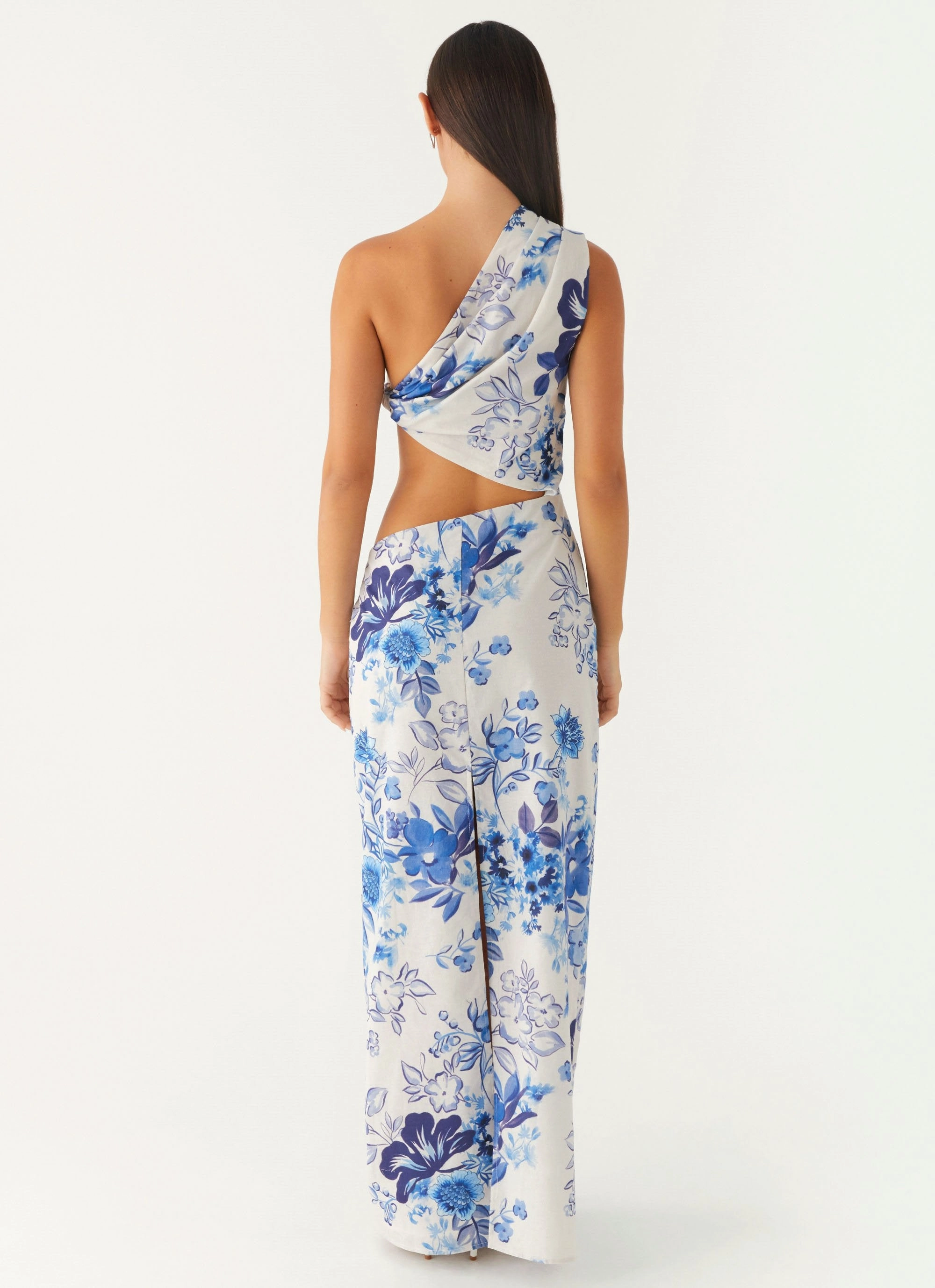 Breathable Comfort Wear All Summer Long Maxi Dress - Serene Sky Floral