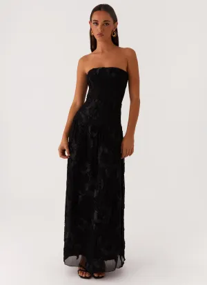 After Light Maxi Dress - Black Bright Bloom