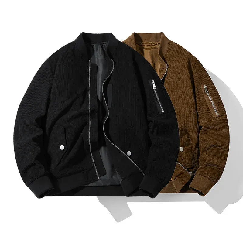 Aidase winter outfits men Corduroy Jacket Men's Bomber Jackets Autumn Winter Male Pilot Jacket Outwear Fashion Casual Clothing Men Warm Coat Outwear
