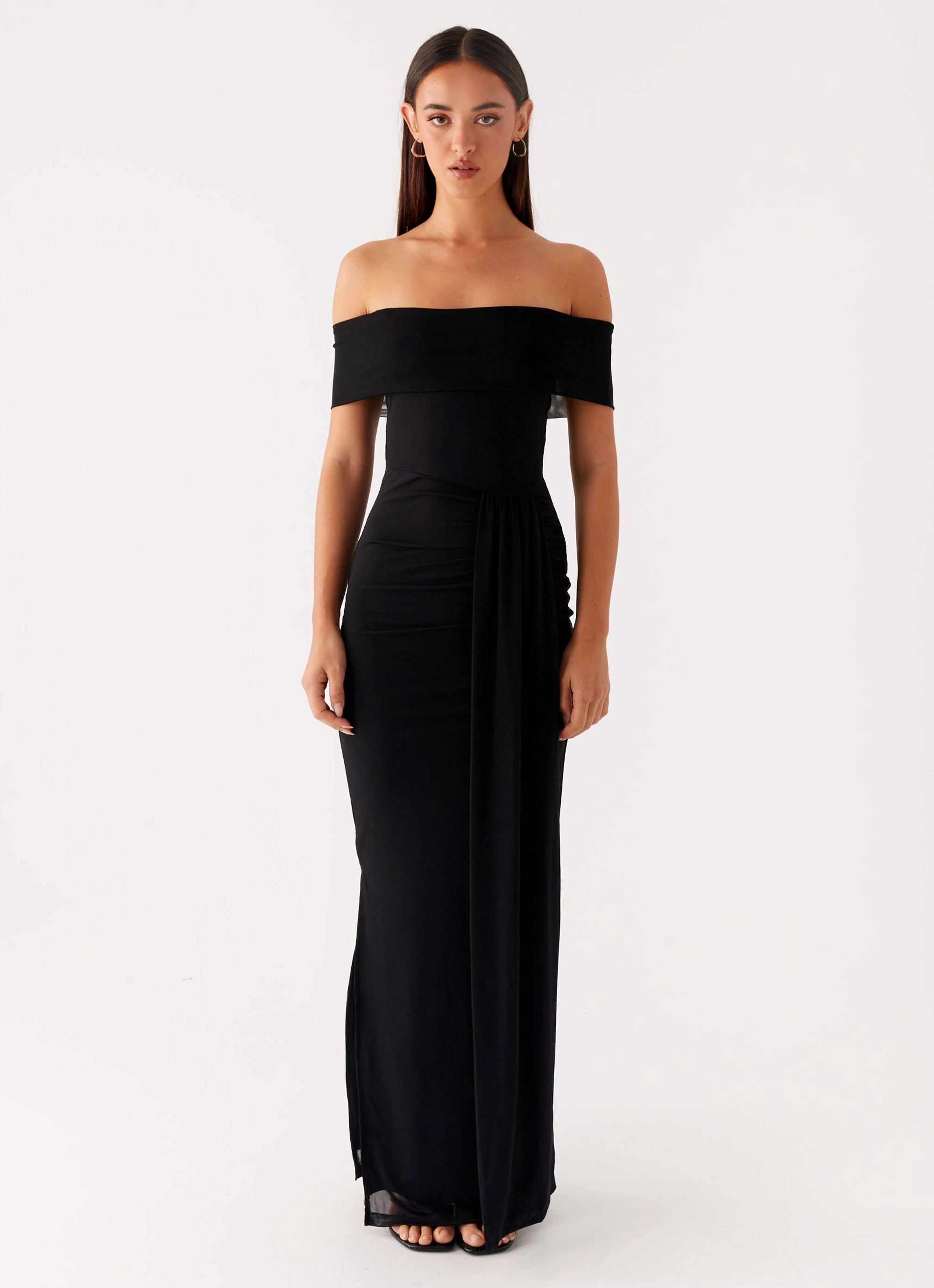 Aileen Maxi Dress - Black High-Neck