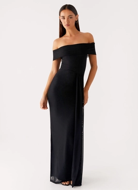 Aileen Maxi Dress - Black Jewel Tones Chill Design