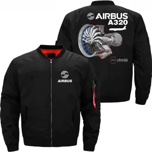 AIRBUS A320 CFM56 TURBOFAN AIRCRAFT ENGINES BOMBER FLIGHT AVIATOR JACKET