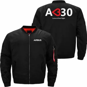 AIRBUS A330 LOFVE AT FIRTS TIME BOMBER FLIGHT AVIATOR JACKET