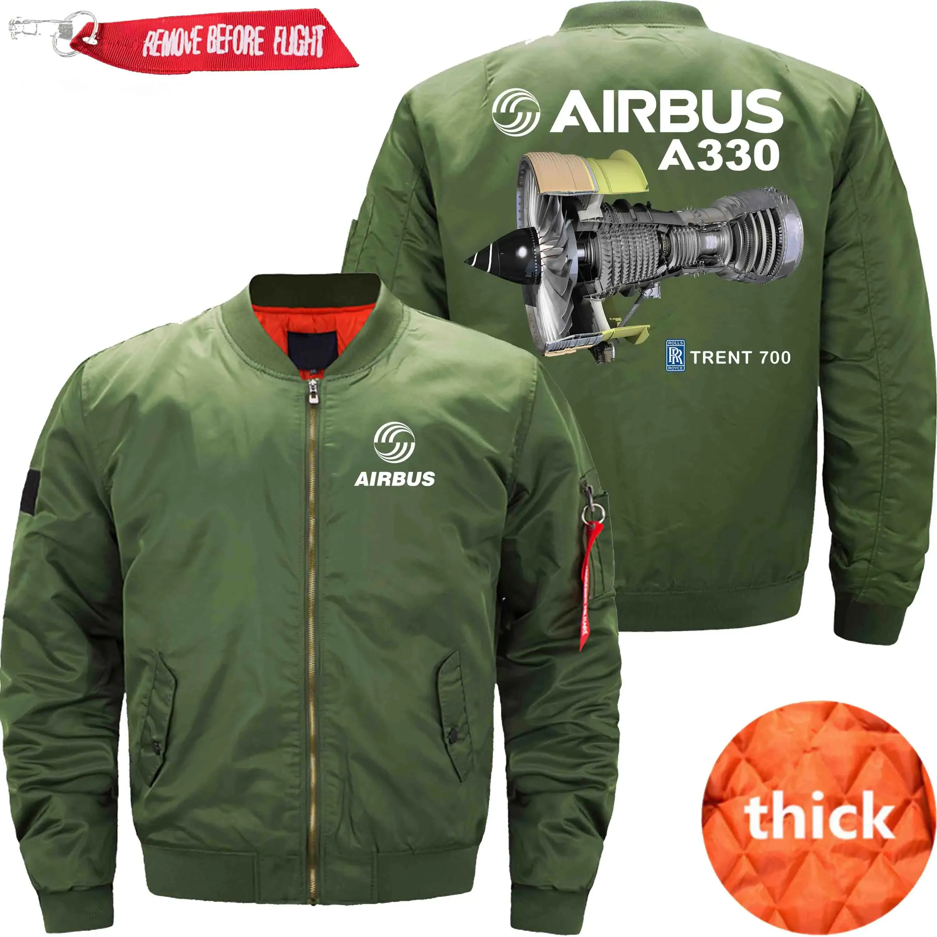 AIRBUS A330 TRENT 700 ROLLS-ROYCE BOMBER FLIGHT AVIATOR JACKET