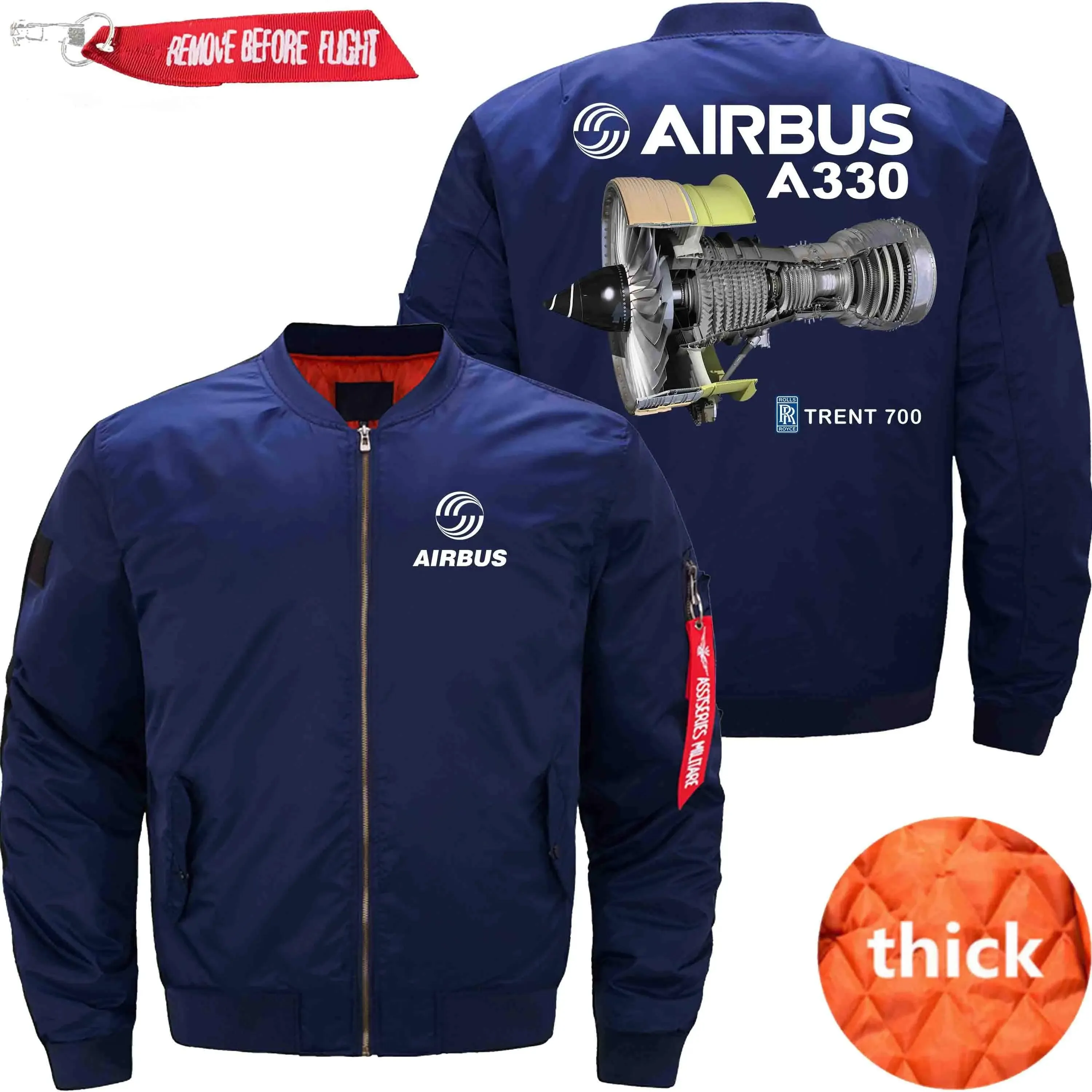 AIRBUS A330 TRENT 700 ROLLS-ROYCE BOMBER FLIGHT AVIATOR JACKET