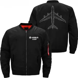 AIRBUS A380 DIAGRAM BOMBER FLIGHT AVIATOR JACKET