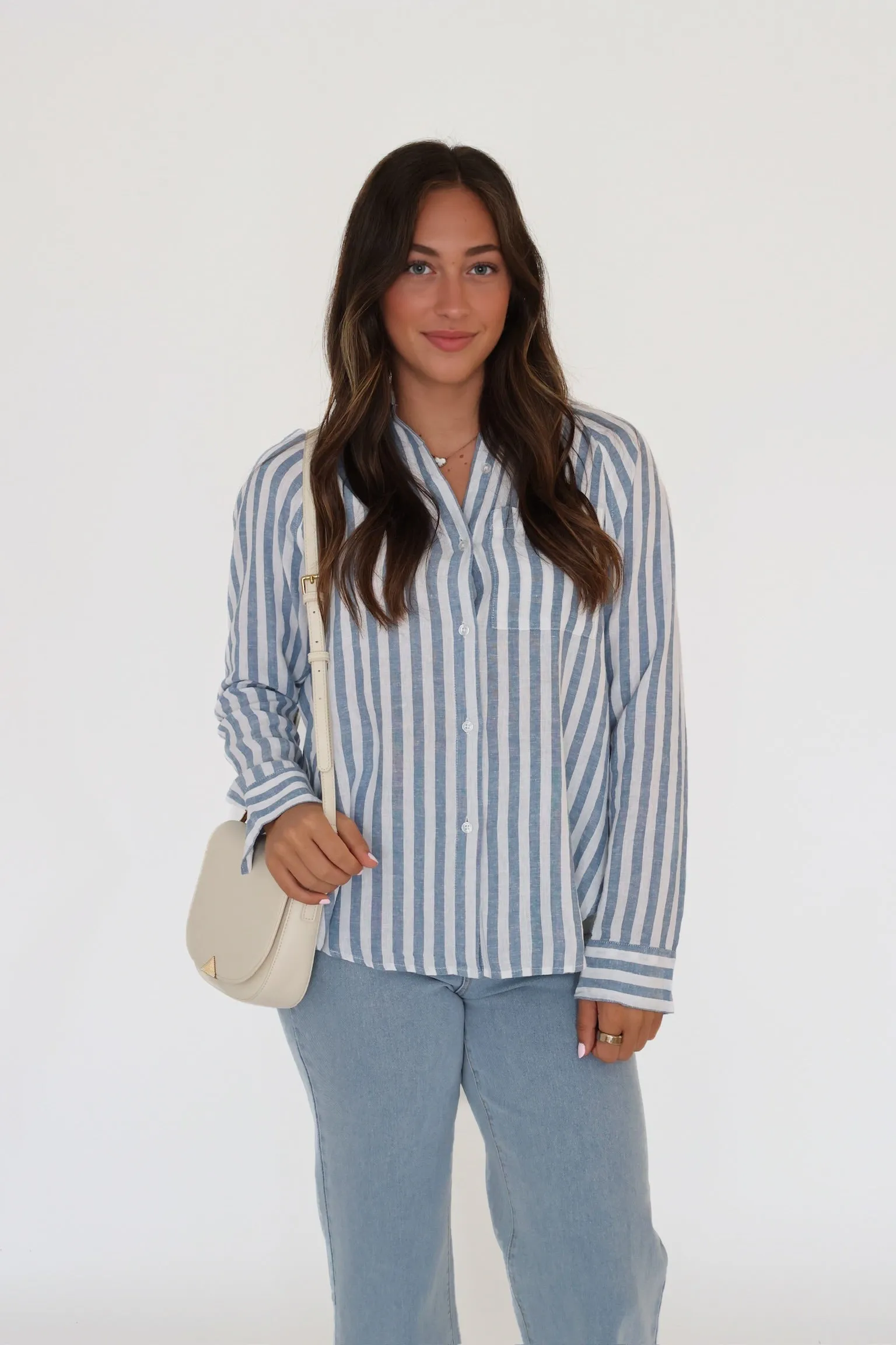 WrinkleFree Weaving The Perfect Linen Top - Boathouse (FINAL SALE)