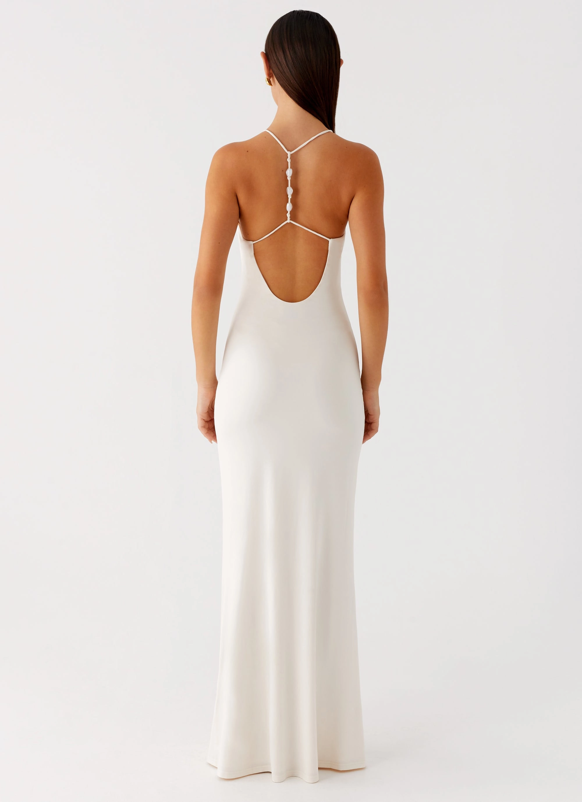 Raffa Pearl Maxi Dress - Ivory Classic Look Sustainable Dye Process