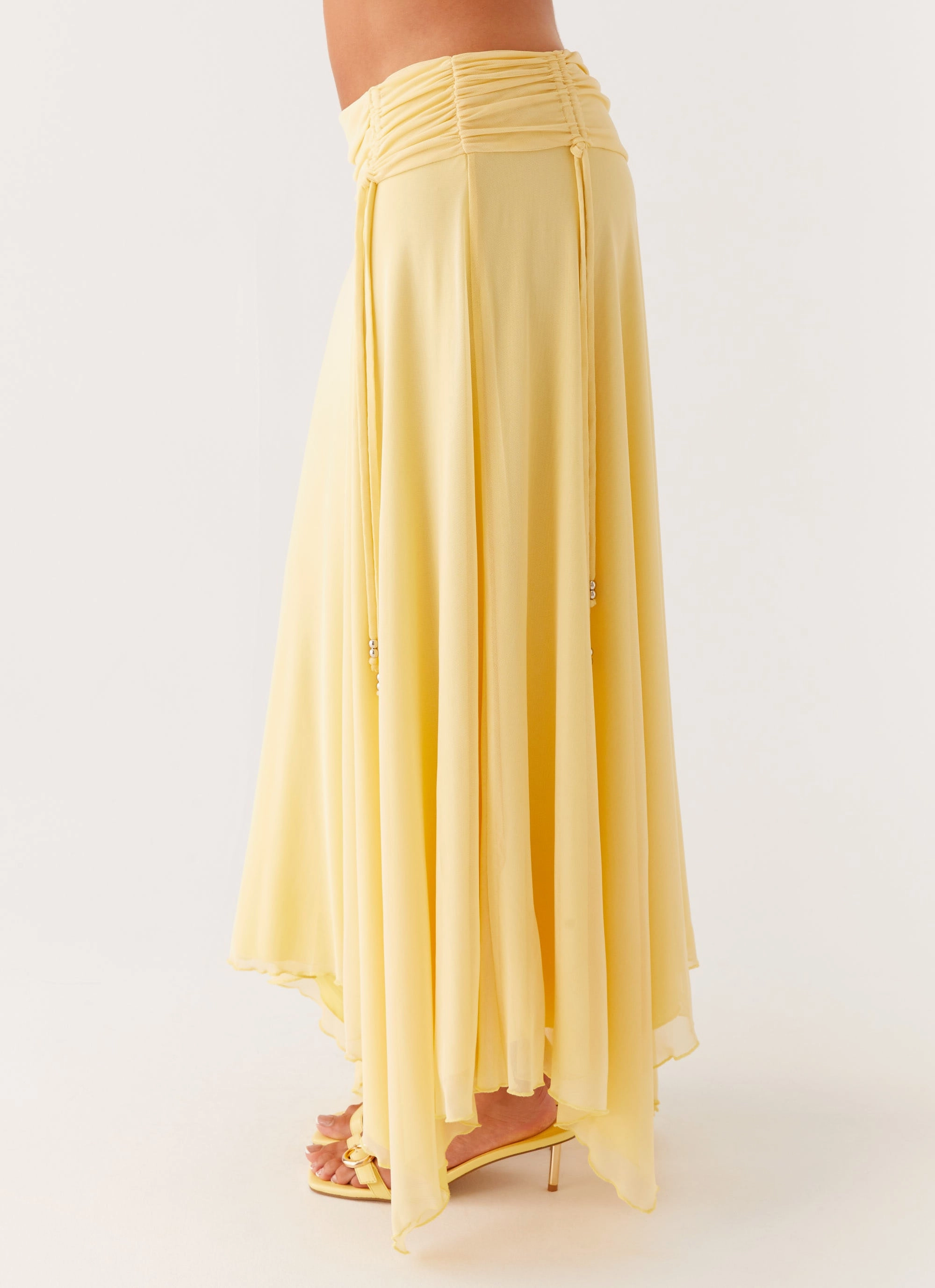 Sleek Styling Mall Brand Look Kirrabilli Midi Skirt - Yellow