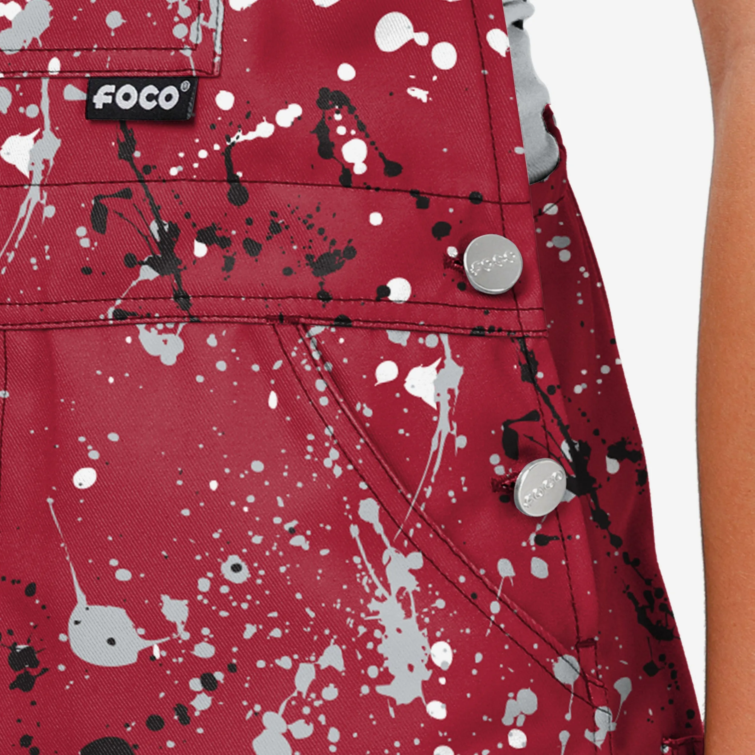Alabama Crimson Tide Womens Paint Splatter Bib Overalls