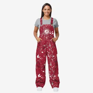 Alabama Crimson Tide Womens Paint Splatter Bib Overalls