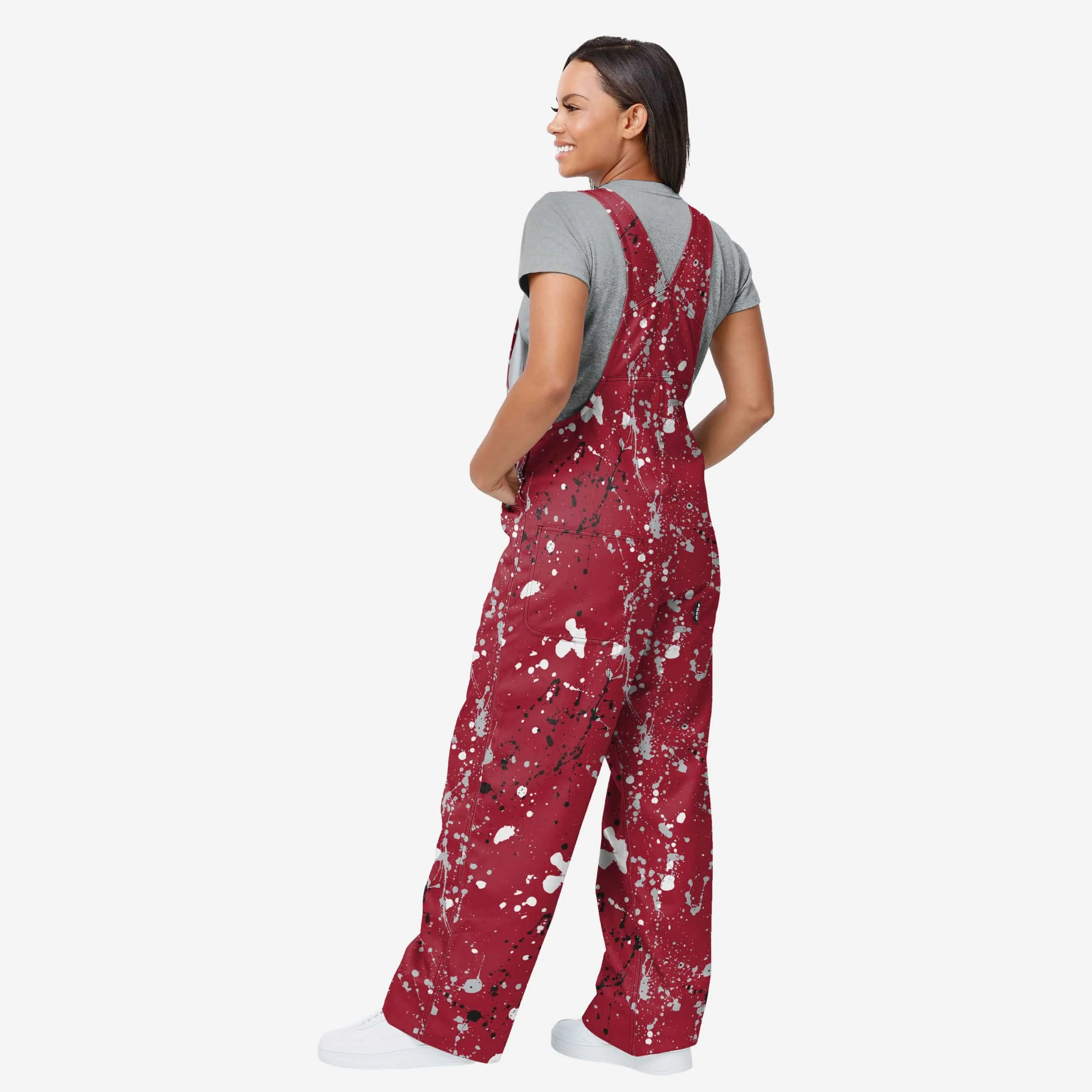 Alabama Crimson Tide Womens Paint Splatter Bib Overalls