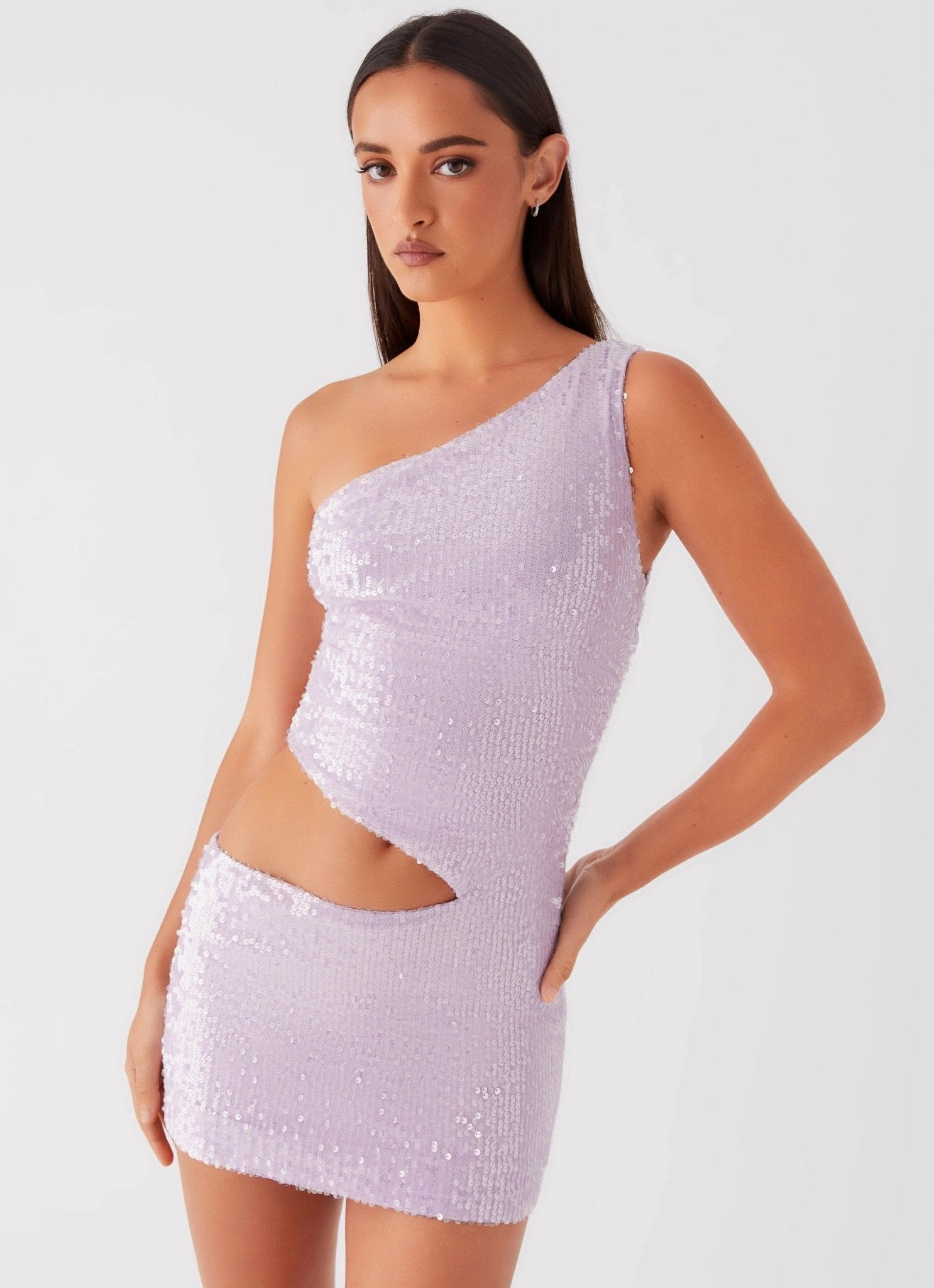 Classic Motion Alannah Sequin Mini Dress - Lilac