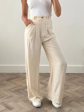 Albi Wide Leg Trouser / Cream High Mobility