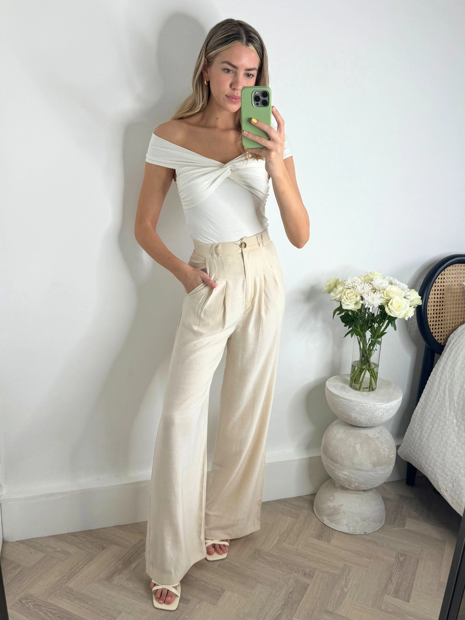 No Tag Albi Wide Leg Trouser / Cream