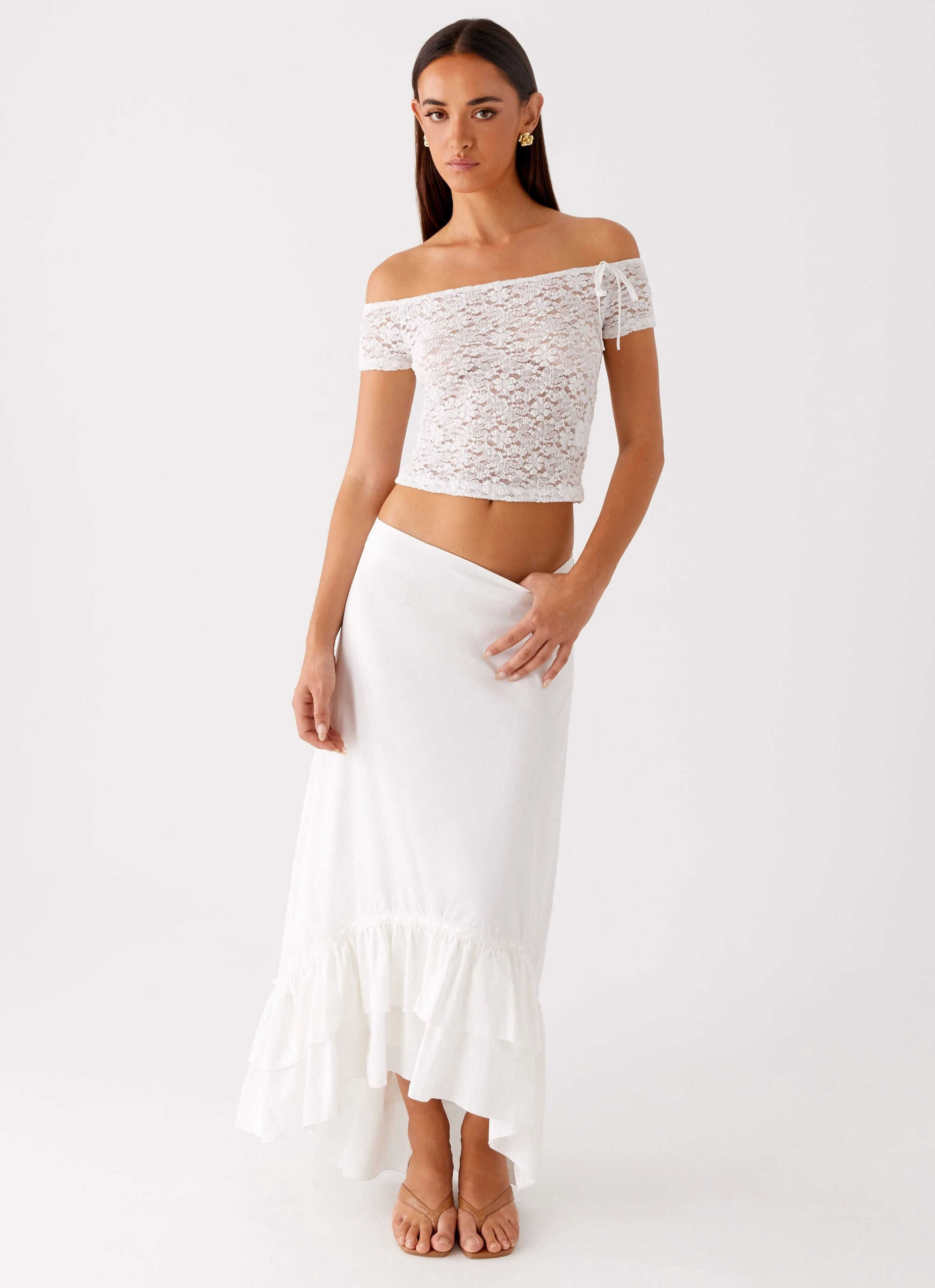 Alessandra Maxi Skirt - White Cultural Event Soft Palette