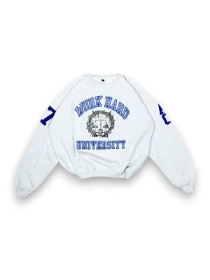 Alessio Giffi Work Hard College Crewneck ice grey