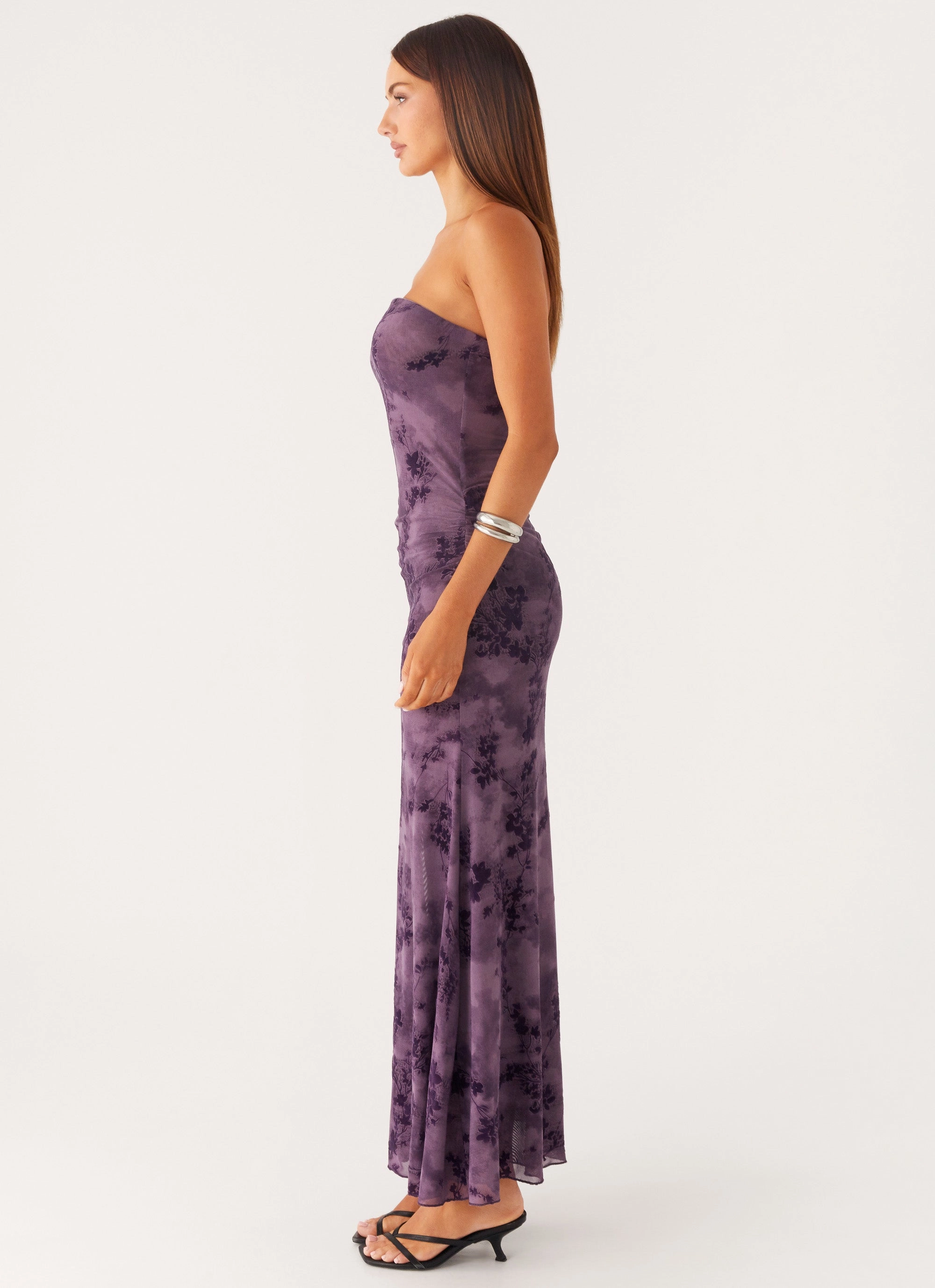 Alexandrite Midi Dress - Purple Calm Texture Comfortable Style