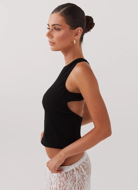 Alice Cut Out Tank Top - Black Daily Wear Everyday Comfort