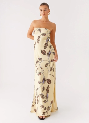 Glam Touch Alisa Strapless Maxi Dress - Buttercream Bliss