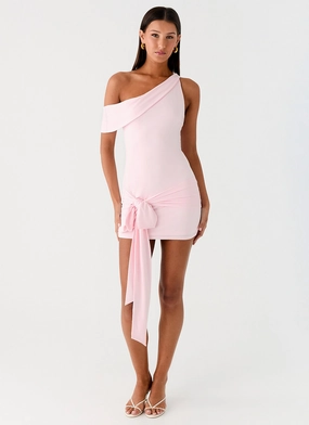 Comfy Comfort Cool Draping All Day Mini Dress - Baby Pink