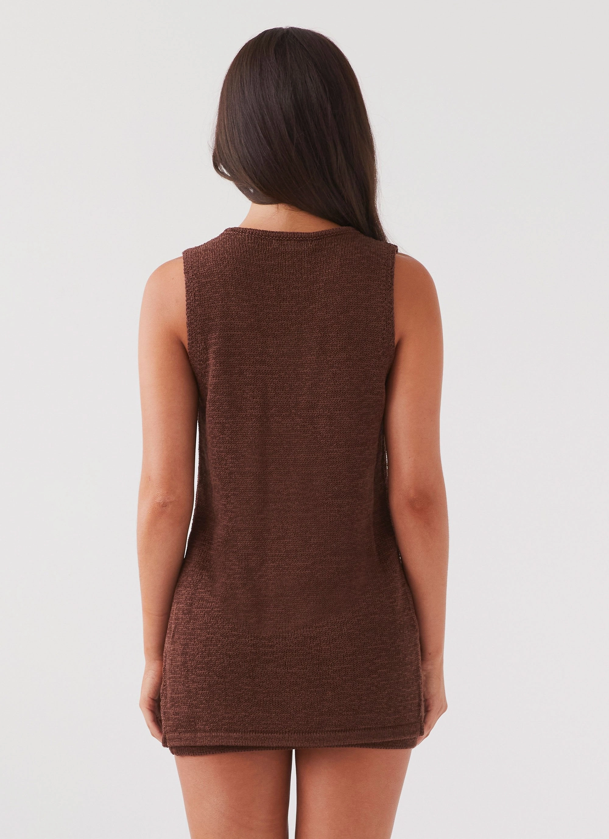 Capri Glow Knit Top - Chocolate VentedBack