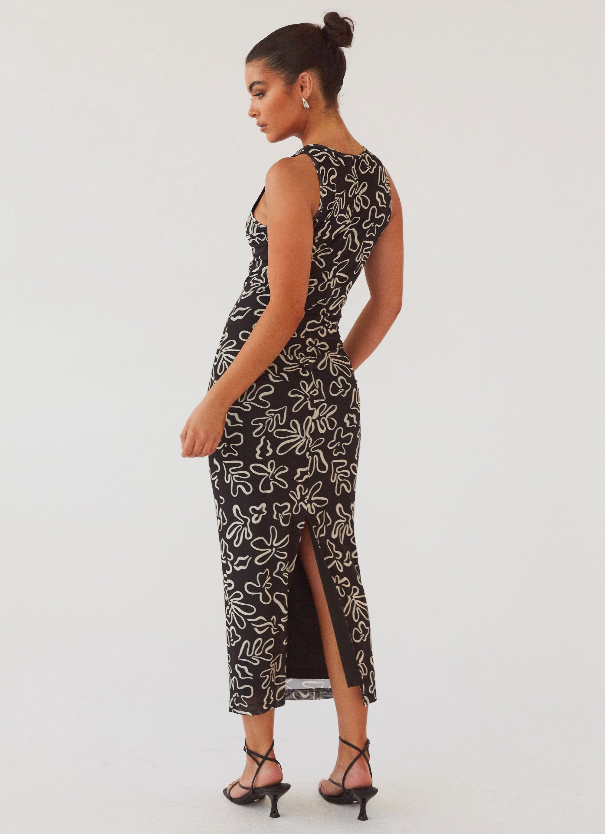 All Eyes On Me Maxi Dress - Petal Gloom Sheer Layer