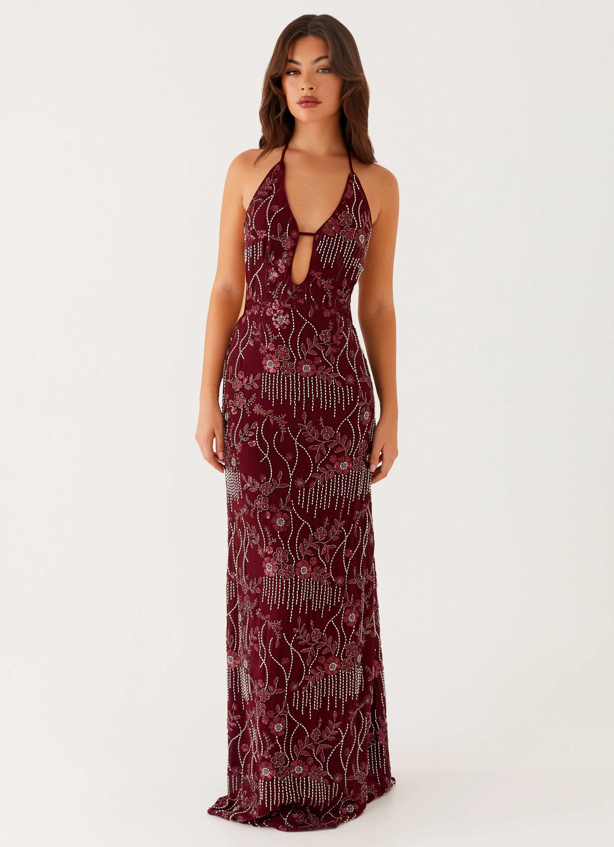 All For Love Maxi Dress - Burgundy Celebration Wear