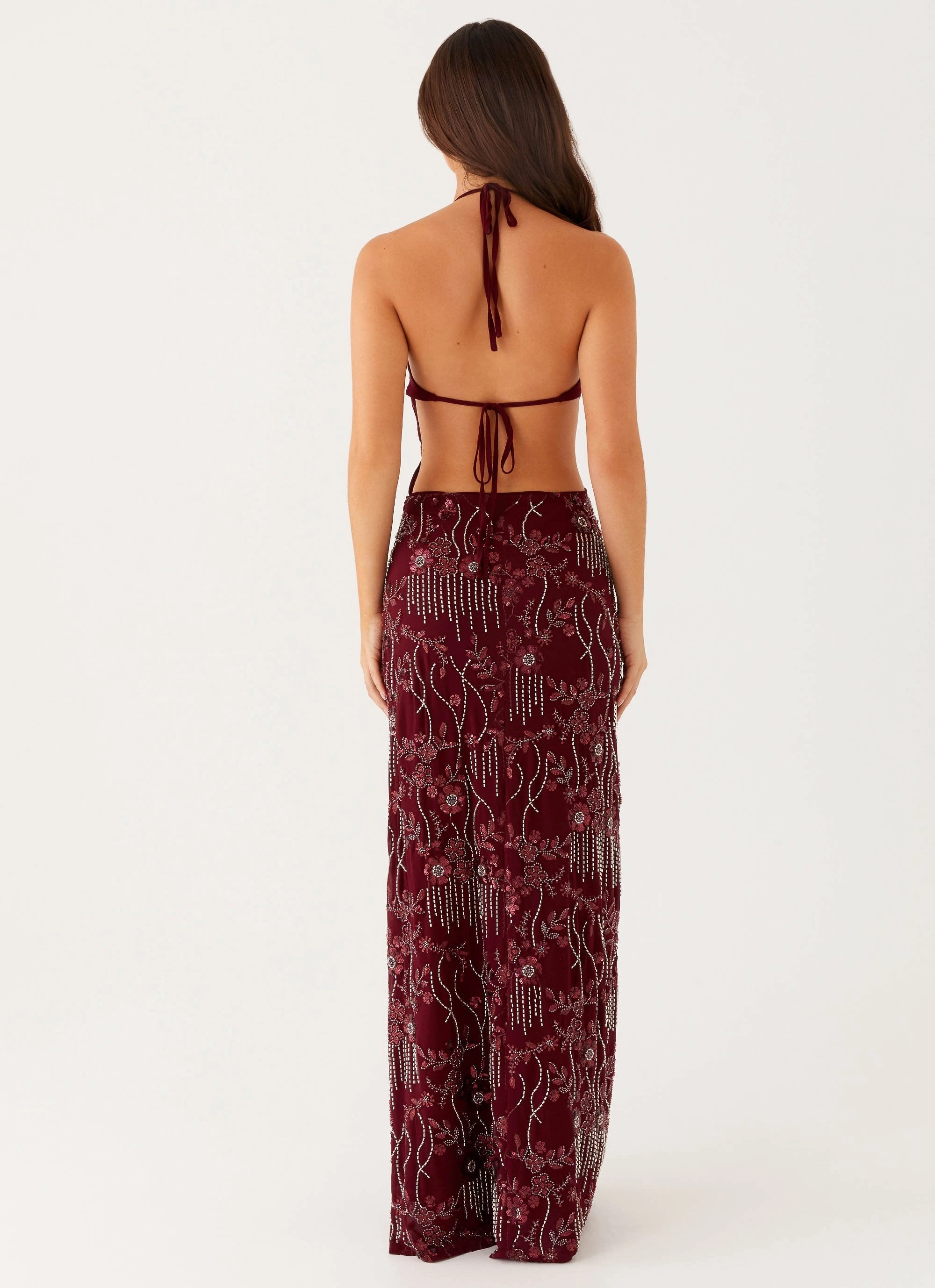 Calm Style Lightweight Layer All For Love Maxi Dress - Burgundy