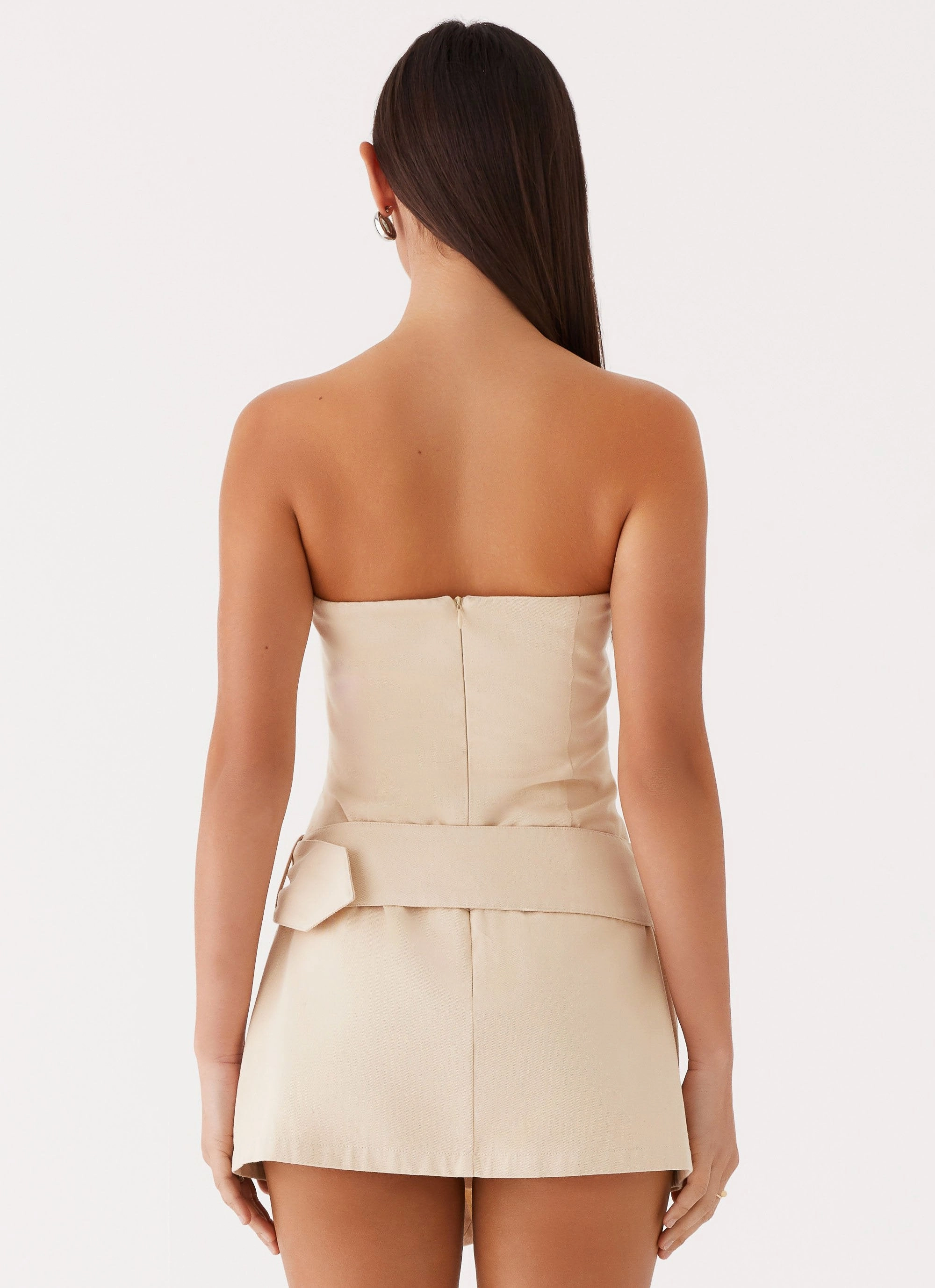 Subtle Drape All For You Strapless Mini Dress - Ivory